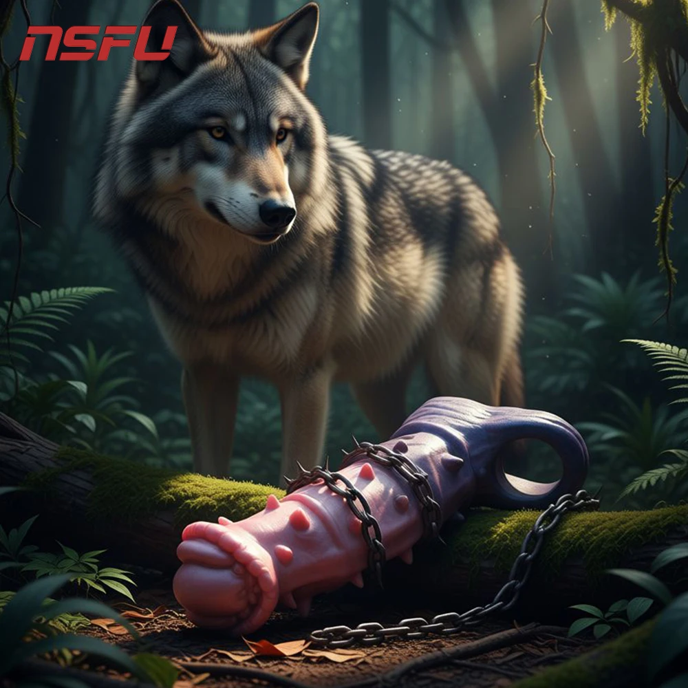 NSFU سيليكون القضيب كم مع لينة انتقادات الحصان دسار غمد الكلب الديك مقاس موسع ومكبر مثير ألعاب جنسية للذكور ديك #1