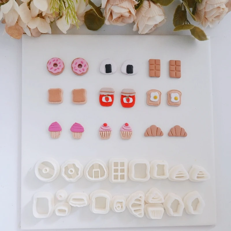 Mini Earring Mold Donut Chocolate Modeling Polymer Clay Cutter Diy Earrings Brooch Jewelry Clay Modeling Cutting Tool