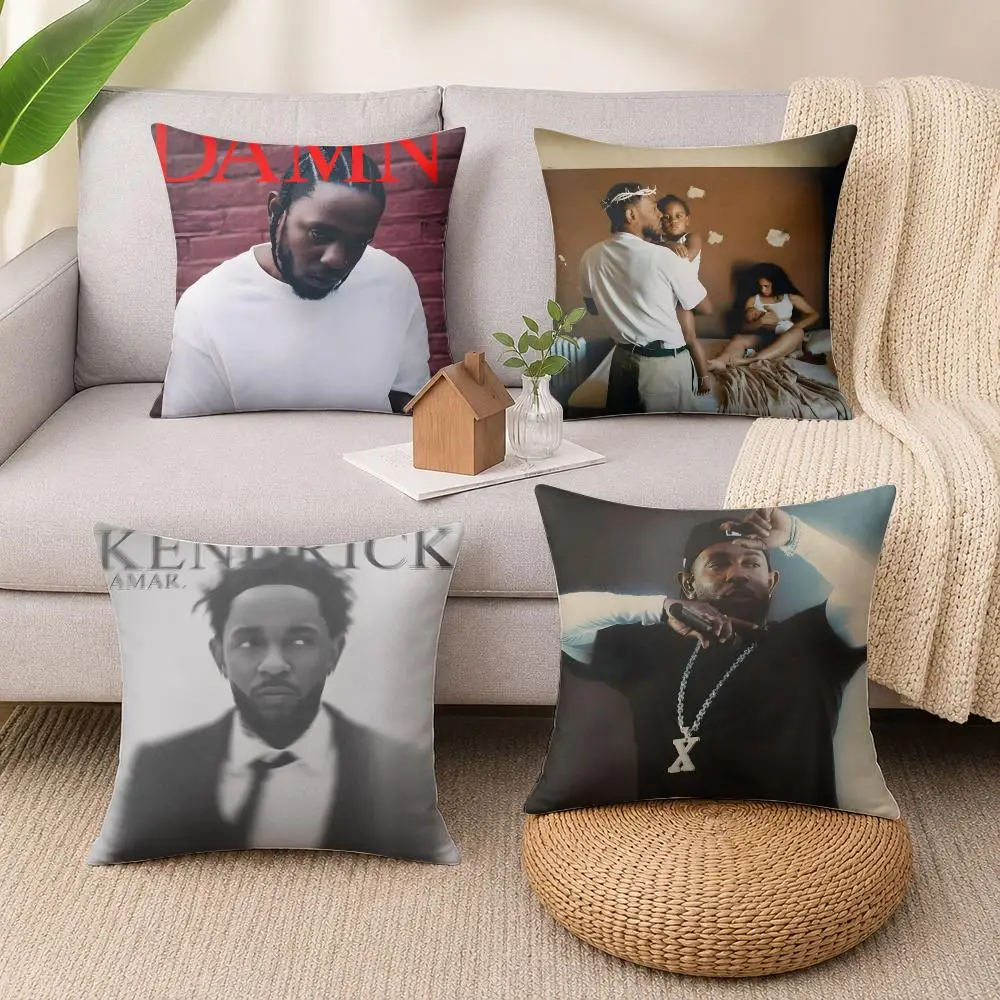 Rapper Singer K-Kendrick Lamar Cushion Cover Wrinkle-Resistant Short Plush Cushion Covers Breathable Machine-Washable
