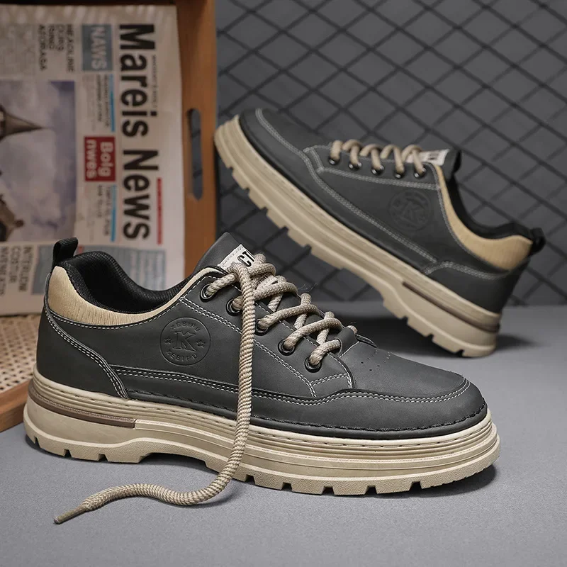 

Men's Platform shoes Fashion Casual Desert Trendy Versatile Non-slip Sports New Comfortable Hiking Shoe Work Boot Bota Masculina