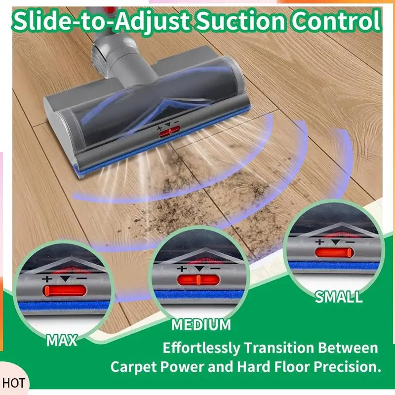 

For Dyson V8 V10 V11 V15 Cordless Vacuum Replacement Head, Featuring LED Green Light& Adjustable Suction Control Slider