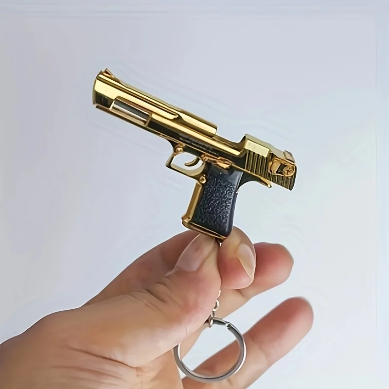 1:4 Desert Eagle Schlüsselanhänger, Gun-Stil, Legierung, abnehmbarer B13, Sport-Schlüsselanhänger mit 2 Glocken, Rucksack-Dekor, Geschenk für Männer und Frauen – Detail 5