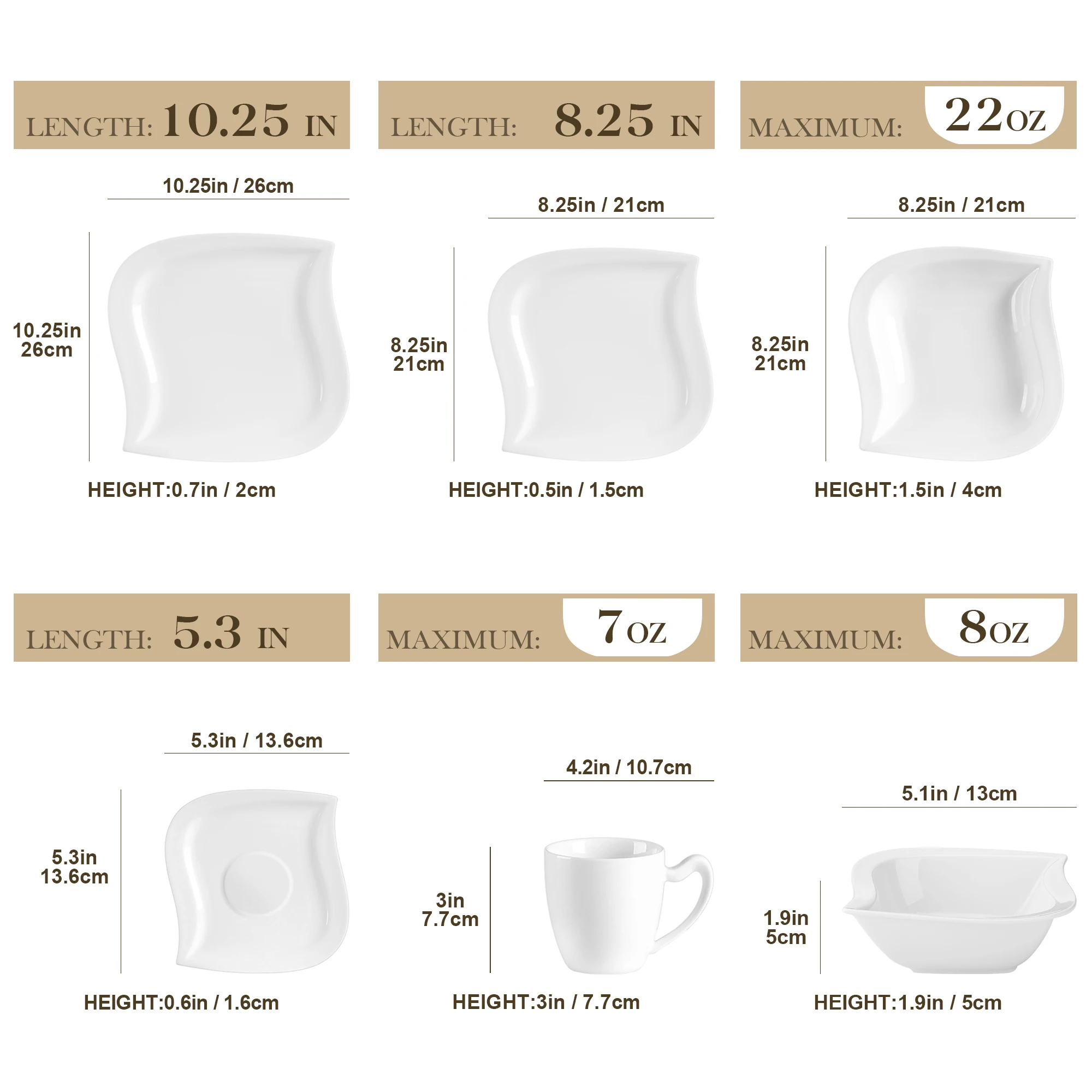 MALACASA 36 Piece Ivory White Marble Grey Dinnerware Set Ceramic Plates Set with 6pcs Dinner Plate/Dessert/Soup/Cup/Saucer/Bowl