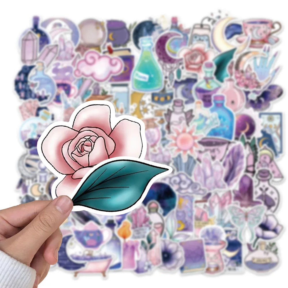 50/100PCS Art Magic Moon Cute Stickers Aesthetic Graffiti Decals Laptop Suitcase Car Phone Decoration Sticker Kid Toy