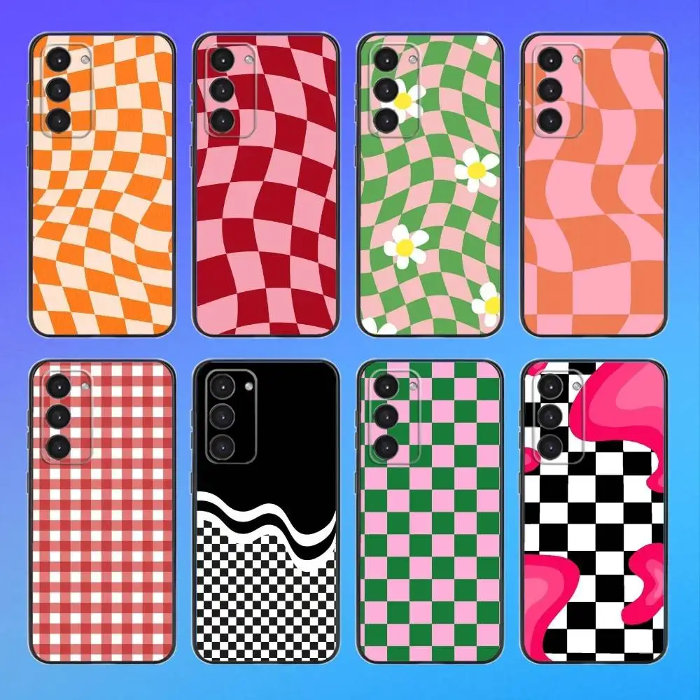 Custodia morbida per telefono The Art Checkerboard nera per Samsung Galaxy A73, A72, A71, A53, A52