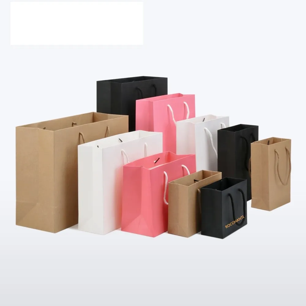 Imagem -06 - Logotipo Personalizado Imprimir Embalagem de Papelão Branco Preto Presente de Luxo Compras Jóias Bolsa de Papel com Alça para Roupas Sapatos 50 Pcs