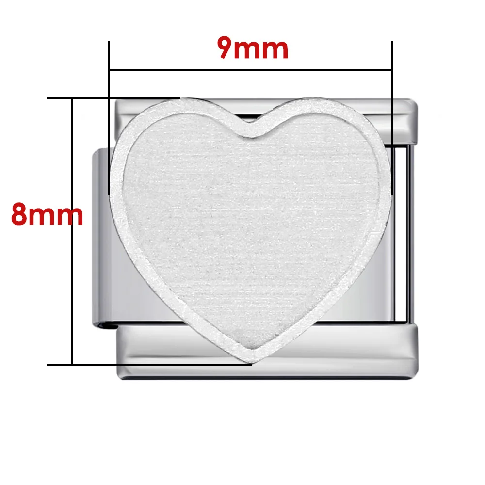 Trendy Basics Charms Italian Link Fit 9mm Stainless Steel Oval Square Heart Hand Chain Women Men Making DIY Bracelets Beads image 3