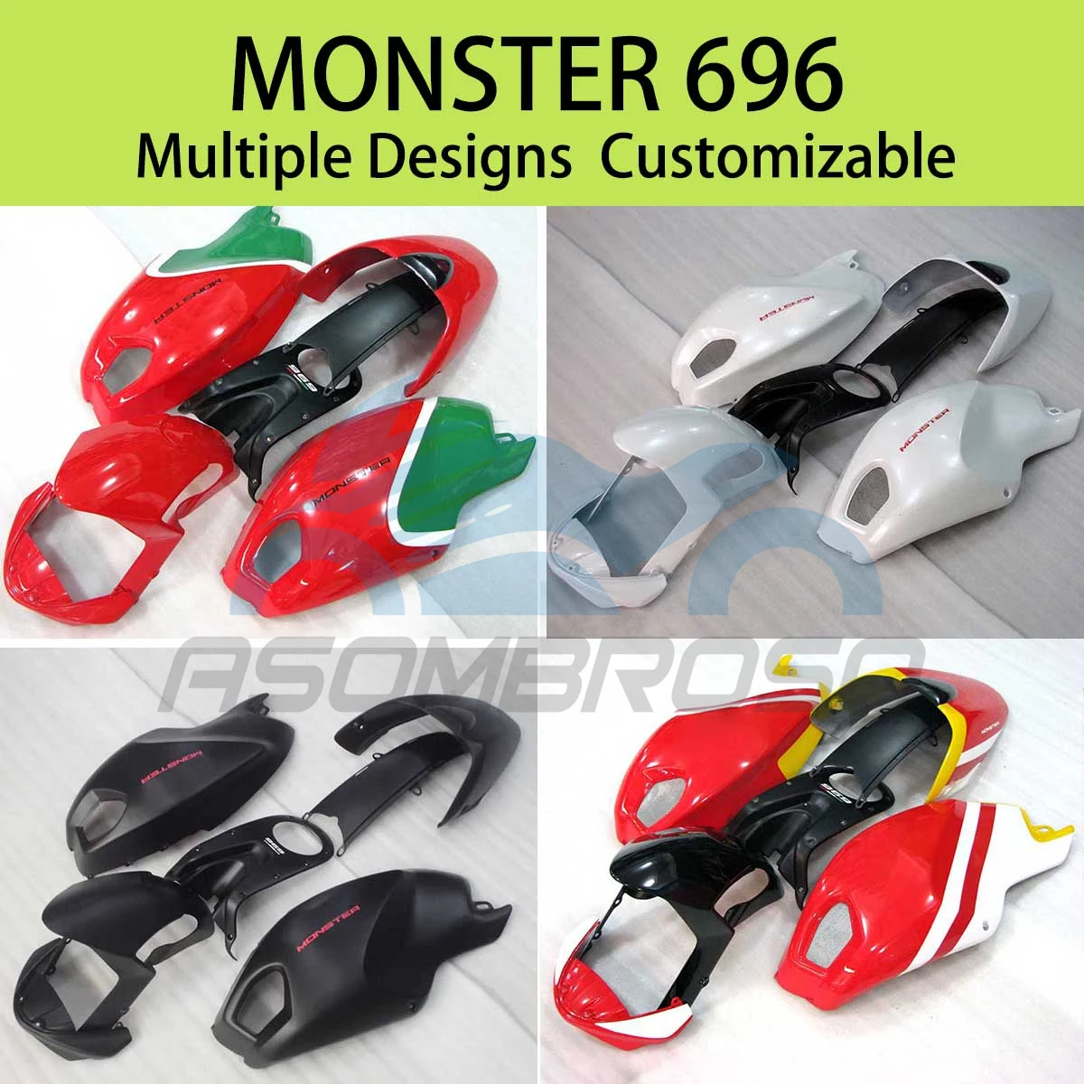 Fairings for Ducati Monster 696 796 Customized Motorcycle Modification Accessories 100% Injection Fairing Cover Parts Kit