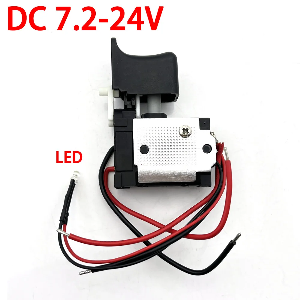 1pcs Electric Drill Dustproof Speed Control Push Button Trigger Switch Connector DC 7.2-24V