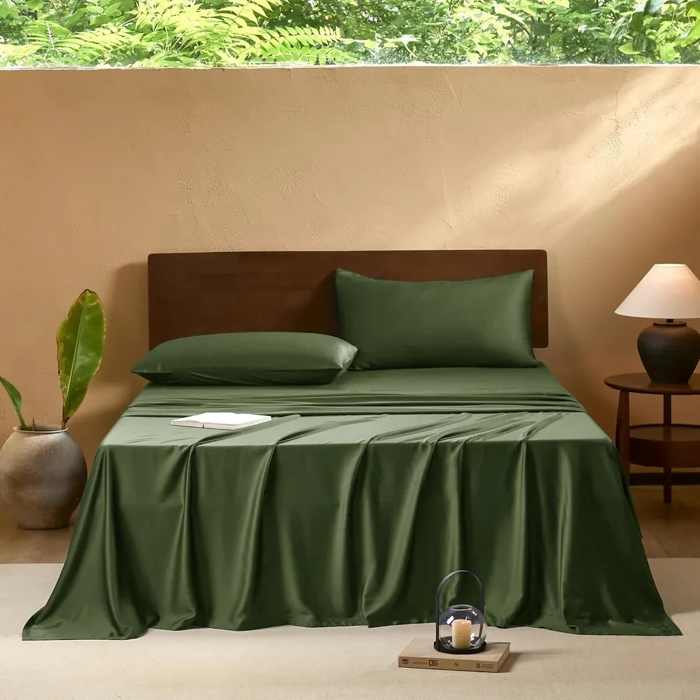 

EVERLY Twin Sheets Set,Luxuriously 400 Thread Count Organic Viscose Derived from Bamboo Bed Sheet,Cooling Sheets for Twin Size 3