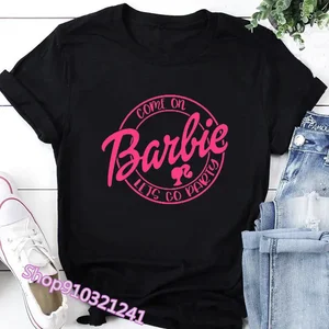 Barbie Short Sleeve T -shirt, Mùa hè thời trang, đồ họa phụ nữ t -shirt, Women's Cartoon T -shirt, Top Ladies Shirt, 2024 6 Quần áo Barbie dành cho người lớn bán hàng chính - №2