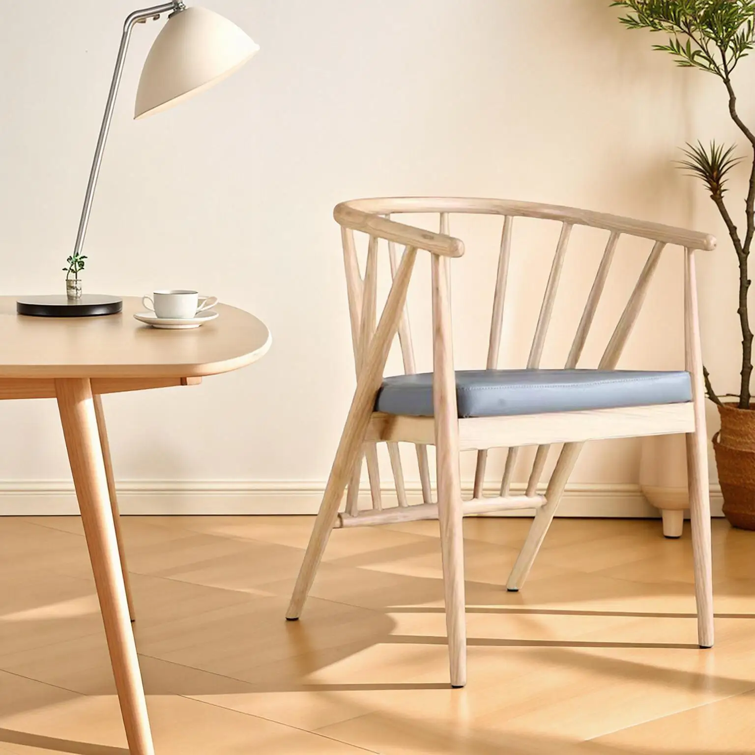 Nordic Cafe Milk Tea Shop Dining Chair Leisure Reception Chair Hotel B & B Rooms Nursing Home Solid Wood Book Chair