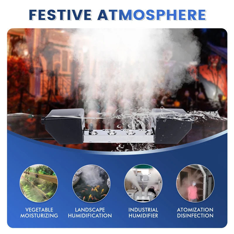 DC 45V 8 head Ultrasonic Atomizer Air Humidifier Fogger Mist Maker Fountain Pond Atomizer Greenhouse Hydroponics