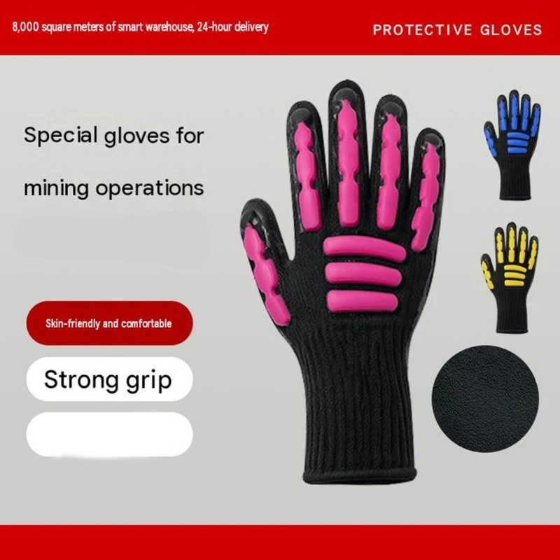 Abrasion Ready Work Gloves with Textured Grip Coating, Hand Coverage and Secure Wrist Fit for Construction Teams F19E