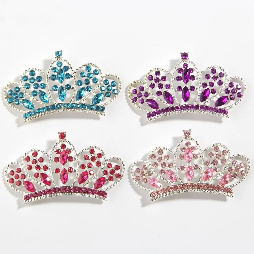 

50PCS 33*56MM Big Crystal Alloy Rhinestone Buttons Embellishment For Wedding Decoration Flatback Crown for Hair Accessories