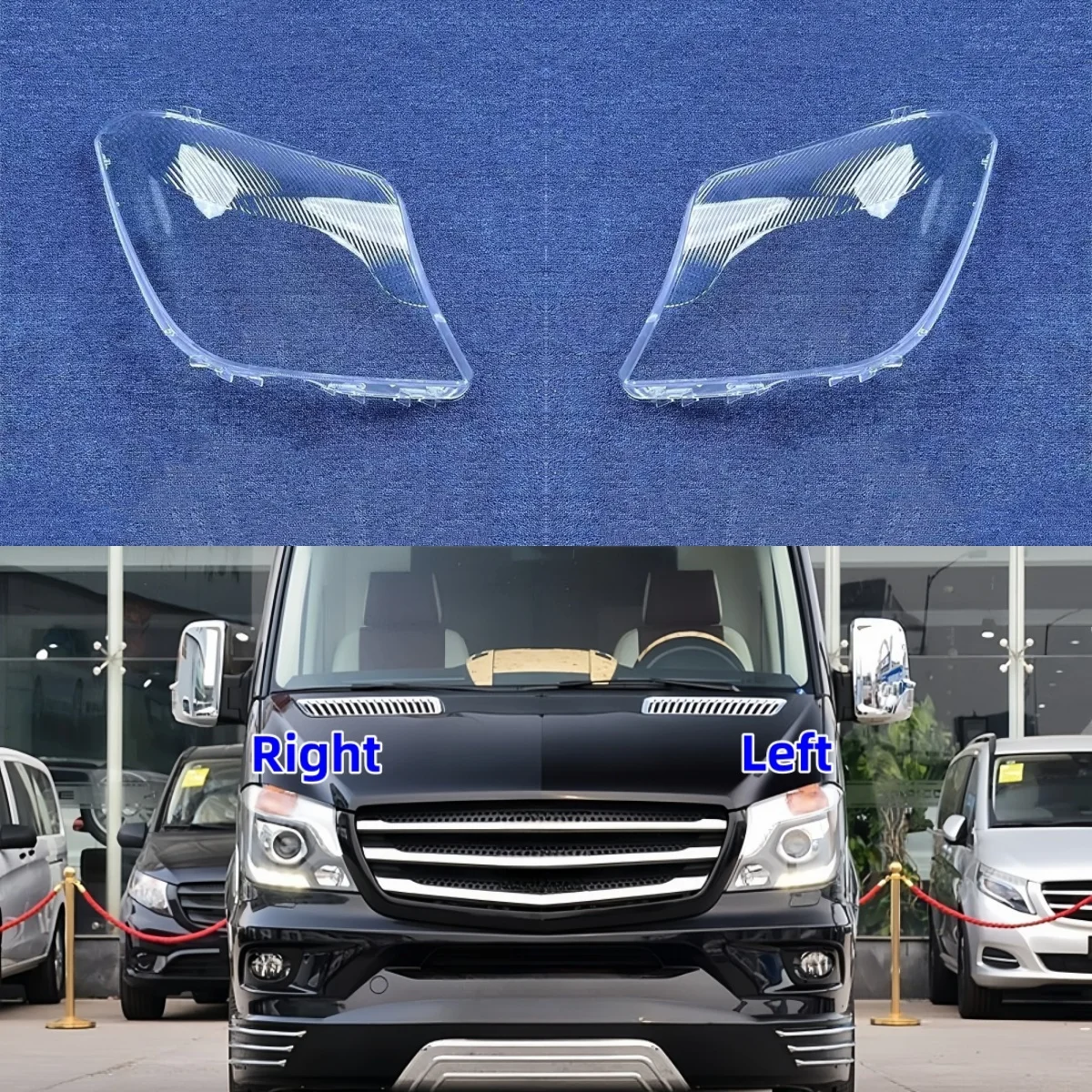 For Mercedes Benz Sprinter 2013-2018 Car Accessories Clear Headlights Glass Lens Cover Replacement Shell Cover