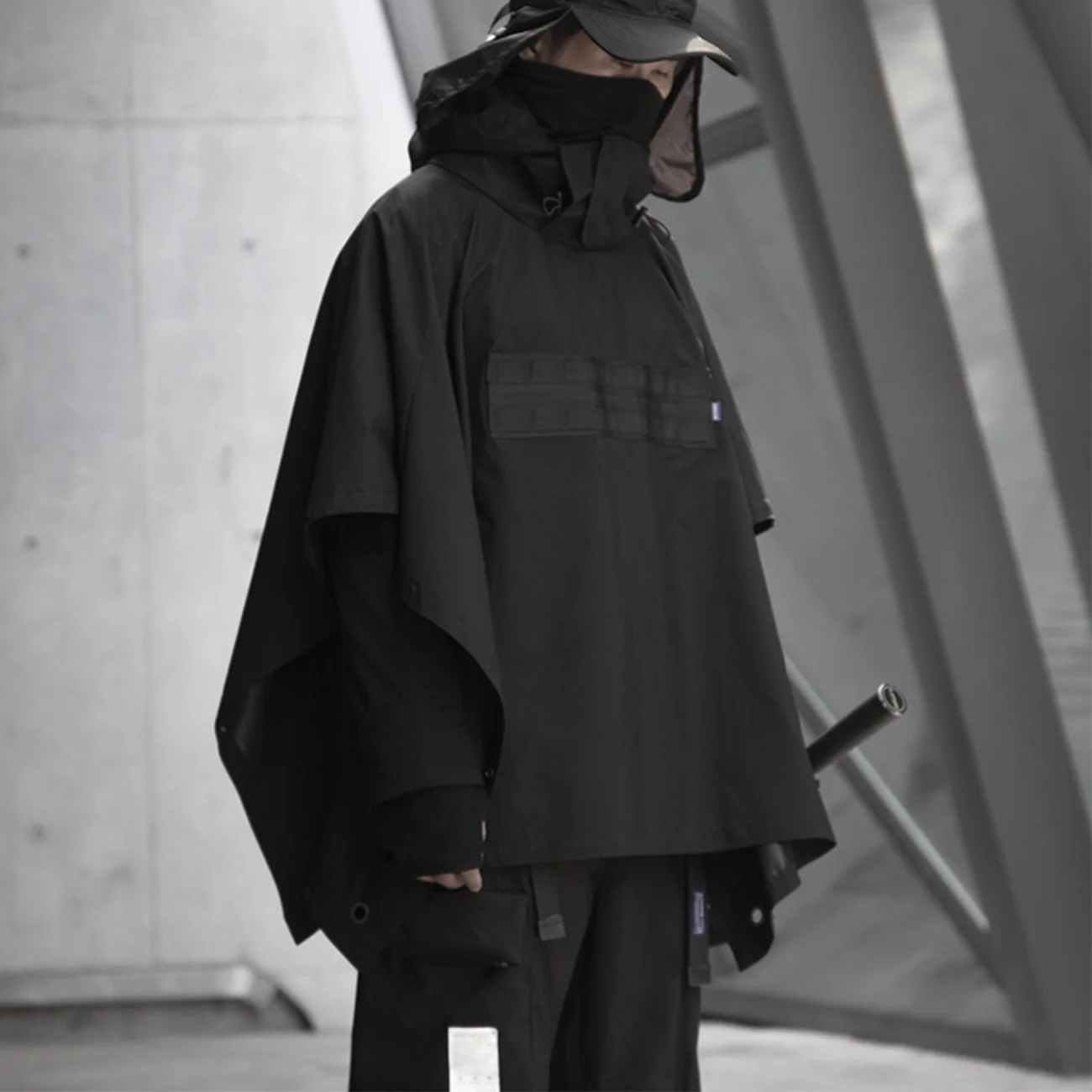 Cloak Functional Ninja Jacket Trench 2022 Streetwear Tactical Pullover Hoody Windbreaker Shawl Coat Men