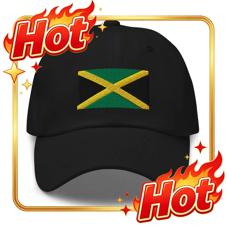 Custom Hat Jamaica Flag Cap - Adjustable Embroidered Dad Hat