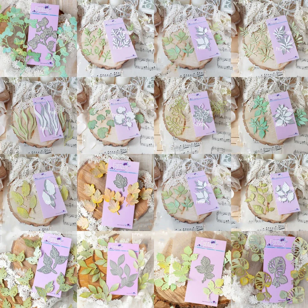 Piggy Craft metal cutting dies cut die mold New leaf series Scrapbook paper craft knife mold blade punch stencils dies