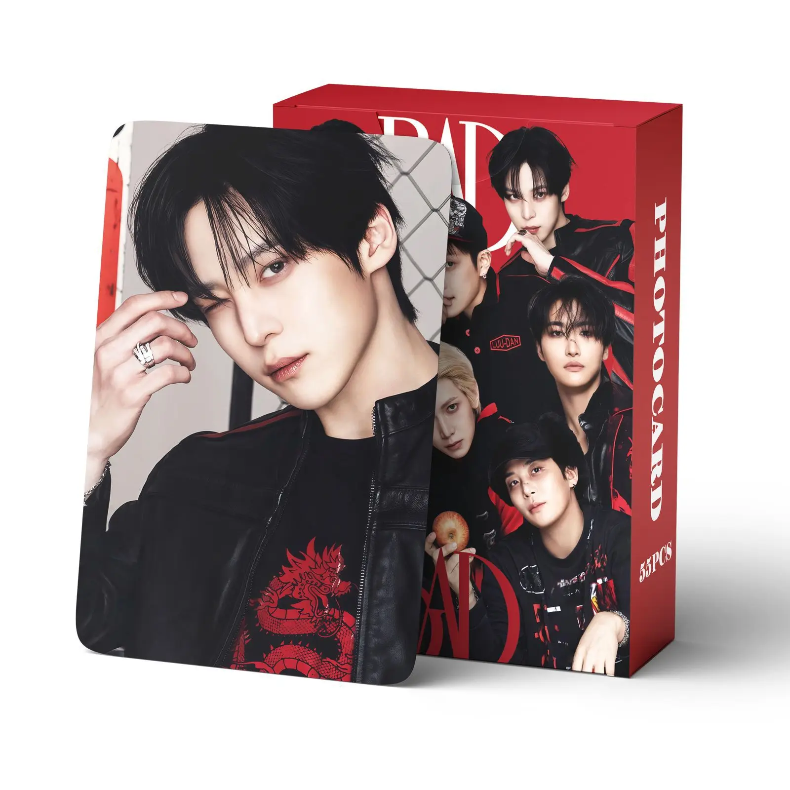 55pcs ATEEZStar BAD Photocards Lomo Cards Fans Collection Printed HD Fans Collection Cards Decorative Stickers Present Gifts