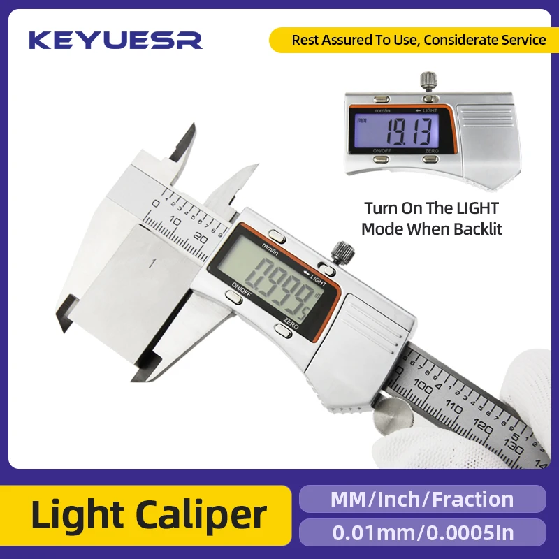 Light Digital Caliper Electronic Micrometer Ruler Digital Vernier Calipers Stainless Steel Digital Pachymeter Measuring Tools