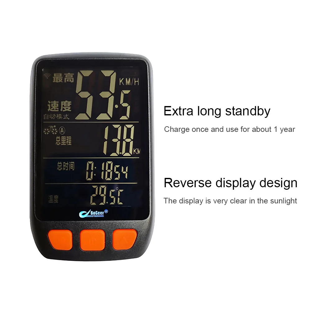 Waterproof Bicycle Computer Wireless Code Table Speed Counter Touch Screen Ride Odometer Cycling Speedometer for Bicycle Motorcy