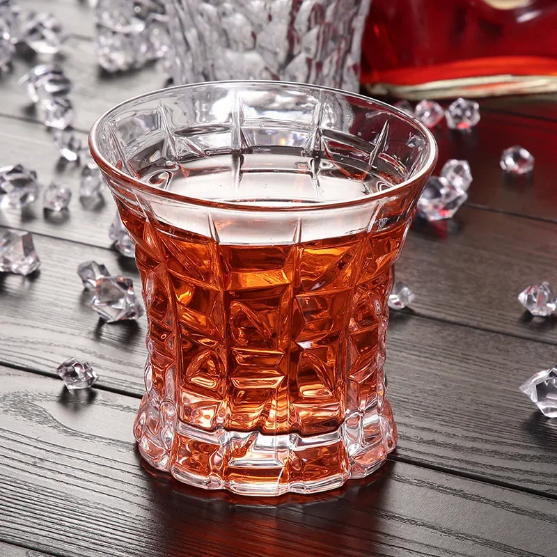 UPORS Crystal Whisky Glass 350ML Unique Elegant Scotch Glasses Liquor Tumbler Whiskey Glass for Home Party Wedding Glasses Gift