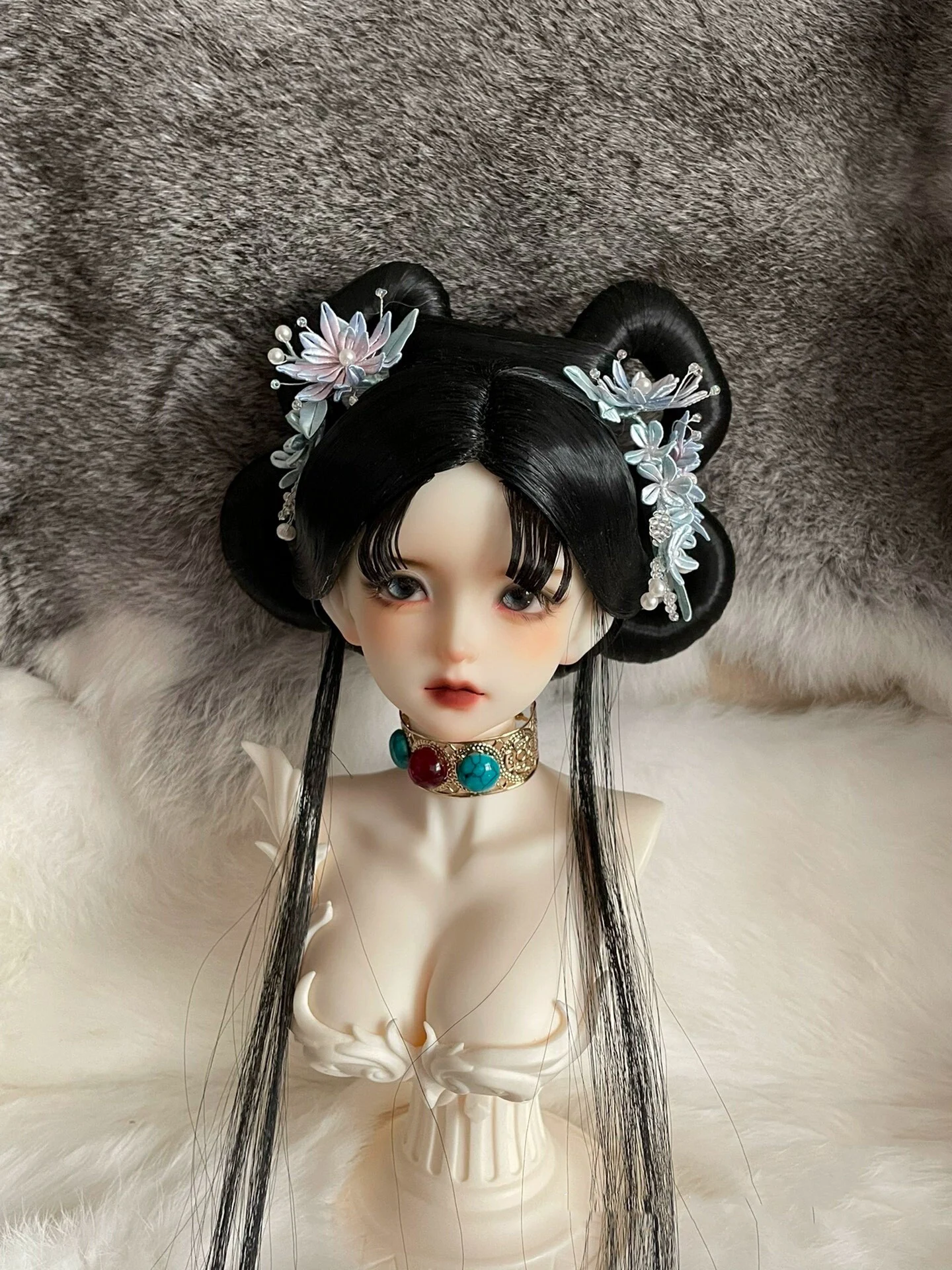 1/6 1/4 1/3 alte Kostüm BJD Perücke Hanfu Puppe Zubehör lange Haare Retro Perücken für BJD/SD YOSD MSD SD13 großes Mädchen SSDF C1359