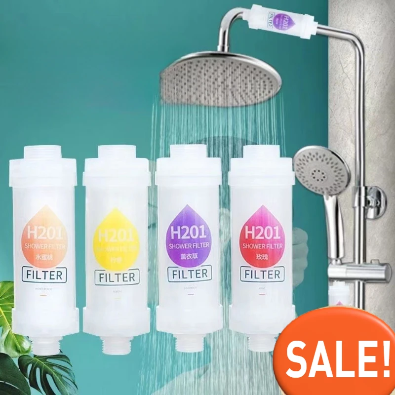 Filtro de cabezal de ducha de decloración, filtro de jazmín, impurezas, ducha de lavanda, suavizante de agua aromático perfumado