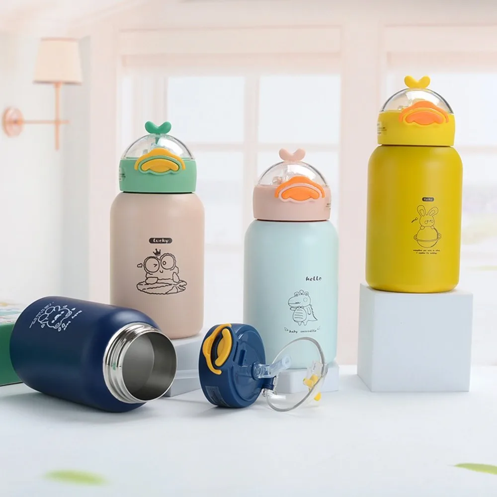 Cartoon Animal Insulated Water Bottle 304 Stainless Steel Large Capacity Children's Thermal Cup Pop-up Lid Portable