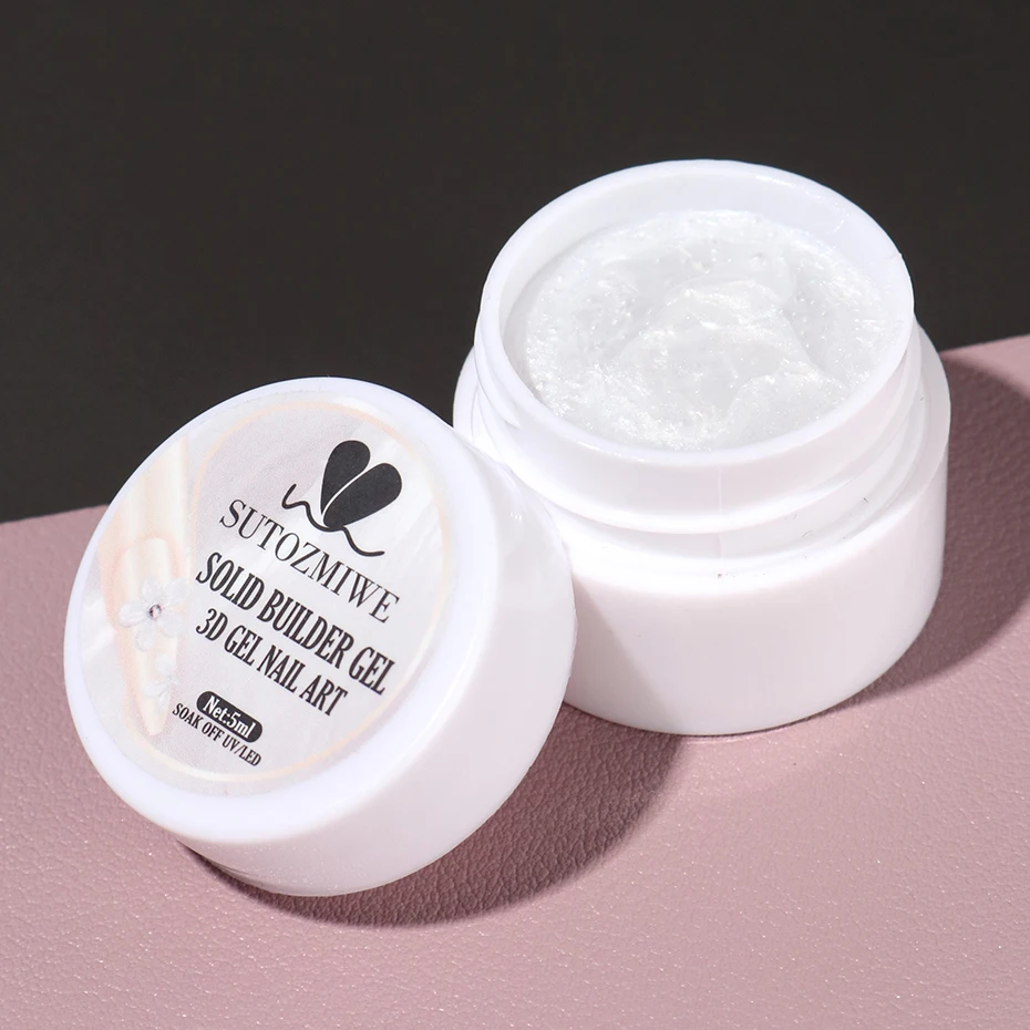 5 ml Chrom Weiß 3D Solid Gel Nagellack Antihaft-Handverlängerungsgel UV Builder Nagelverlängerungen Gel Blumenform Nagelgel – Detail 8