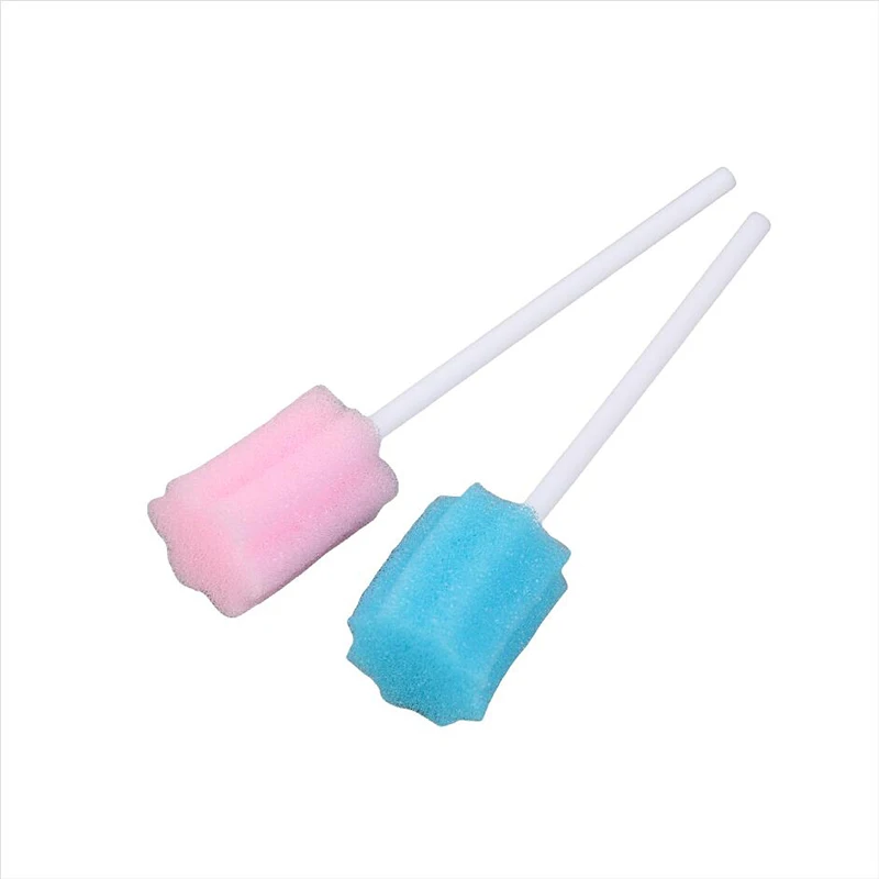 100Pcs Tooth Cleaning Mouth Swabs With Stick Sponge Head Cleaning Cleaner Swab Disposable Oral Care Sponge Swab