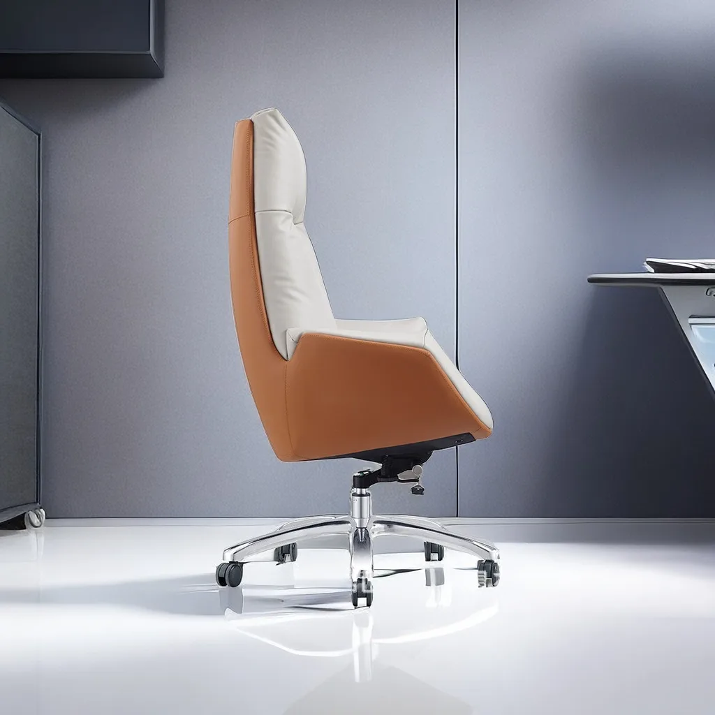 Height Adjustable Executive Office Chair Leather CEO Chair High Back Swivel Boss Executive Leather Office Chair