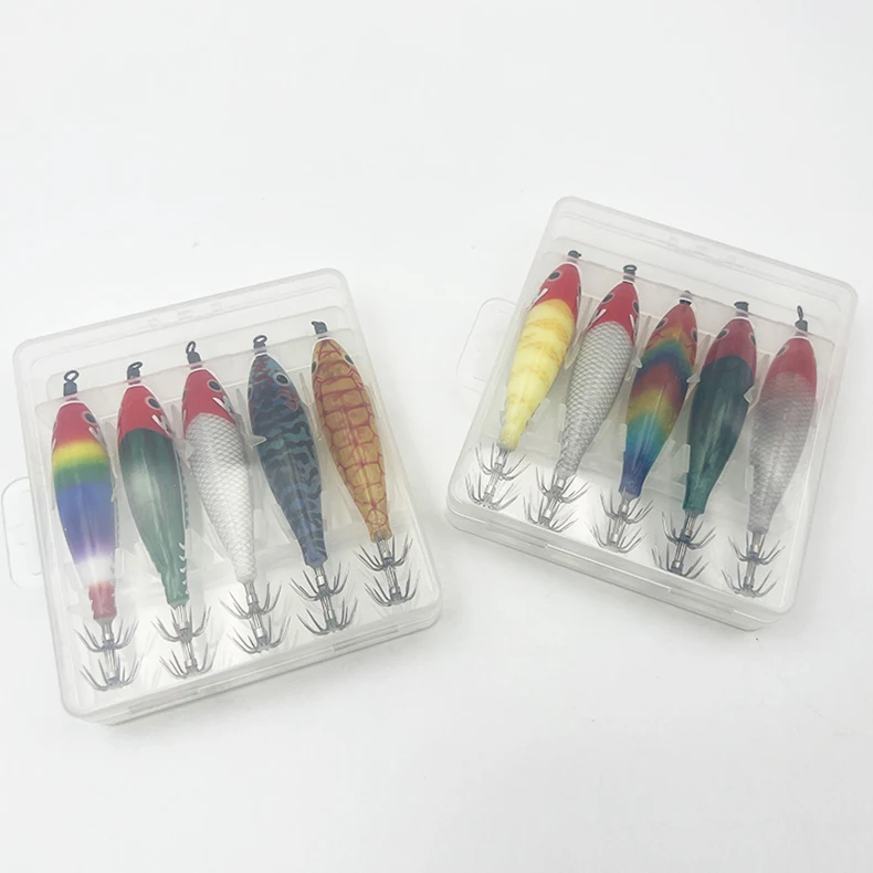 ShareShark 5 Stück/Box Leuchtendes Horizontales Garnelen- und Tintenfischhaken-Set, geeignet für Meeresangeln auf Tintenfische und Oktopus. – Detail 11