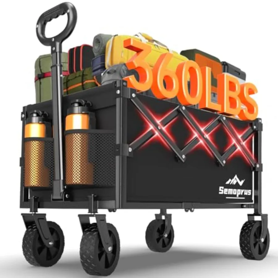 

Складная тележка-платформа для перевозки грузов до 163 кг, усиленная, с колесами, 100 л, портативная, для покупок и использования на улице