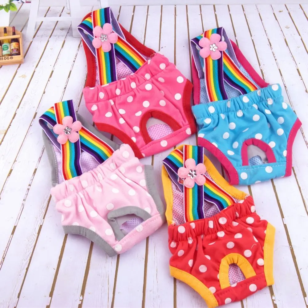 Cute Dots Print Underwear Pet Physical Pant Female Dog Dog Shorts Pet Panties Diaper Sanitary Physiological  Pants