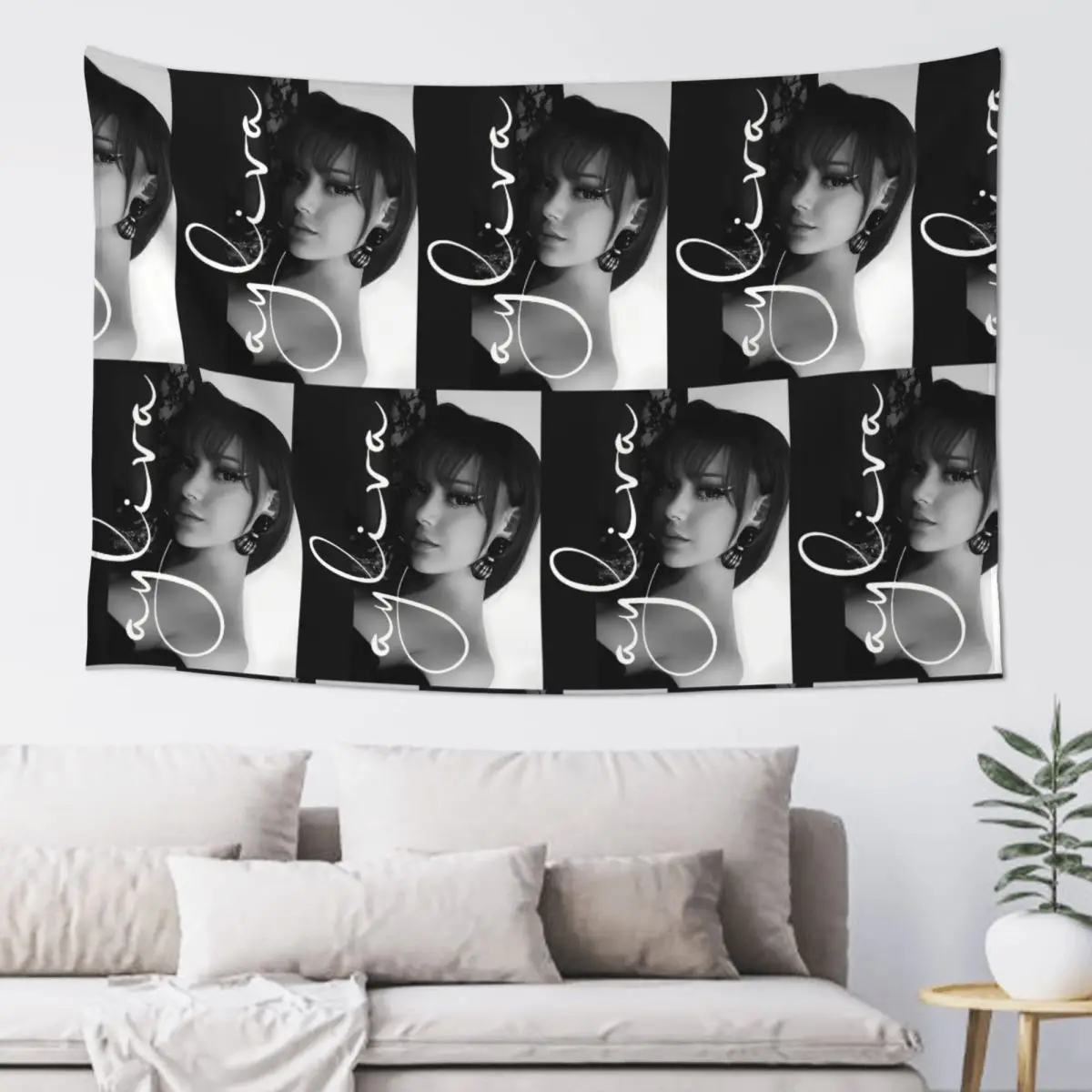 Ayliva Cool Singer Handwritten Signature Poster Tapestry Art Wall Hanging Aesthetic Home Decoration Tapestries for Dorm Room
