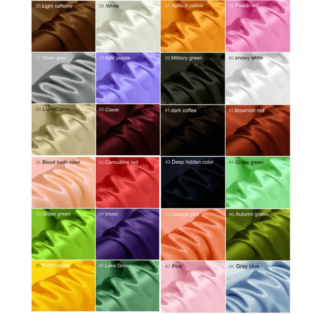 96 colori tessuto di seta 100% seta di gelso Crepe raso tinta unita multicolore larghezza 114cm seta tinta unita spedizione gratuita