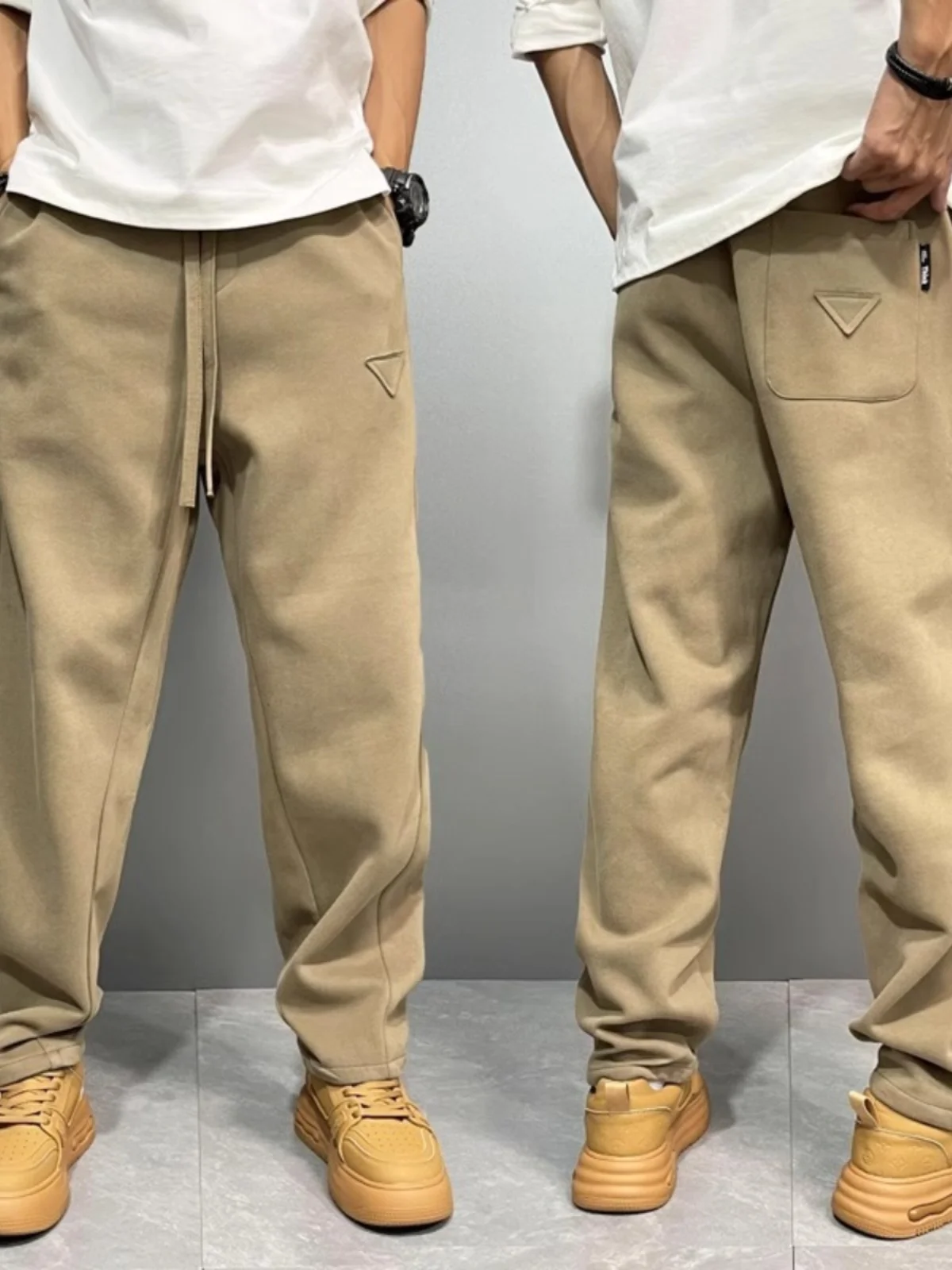 

plus Size Men's Casual Pants Spring Autumn Drapey Loose Straight Leg Sweatpants Harlan Pants Big Size Comfortable Fit