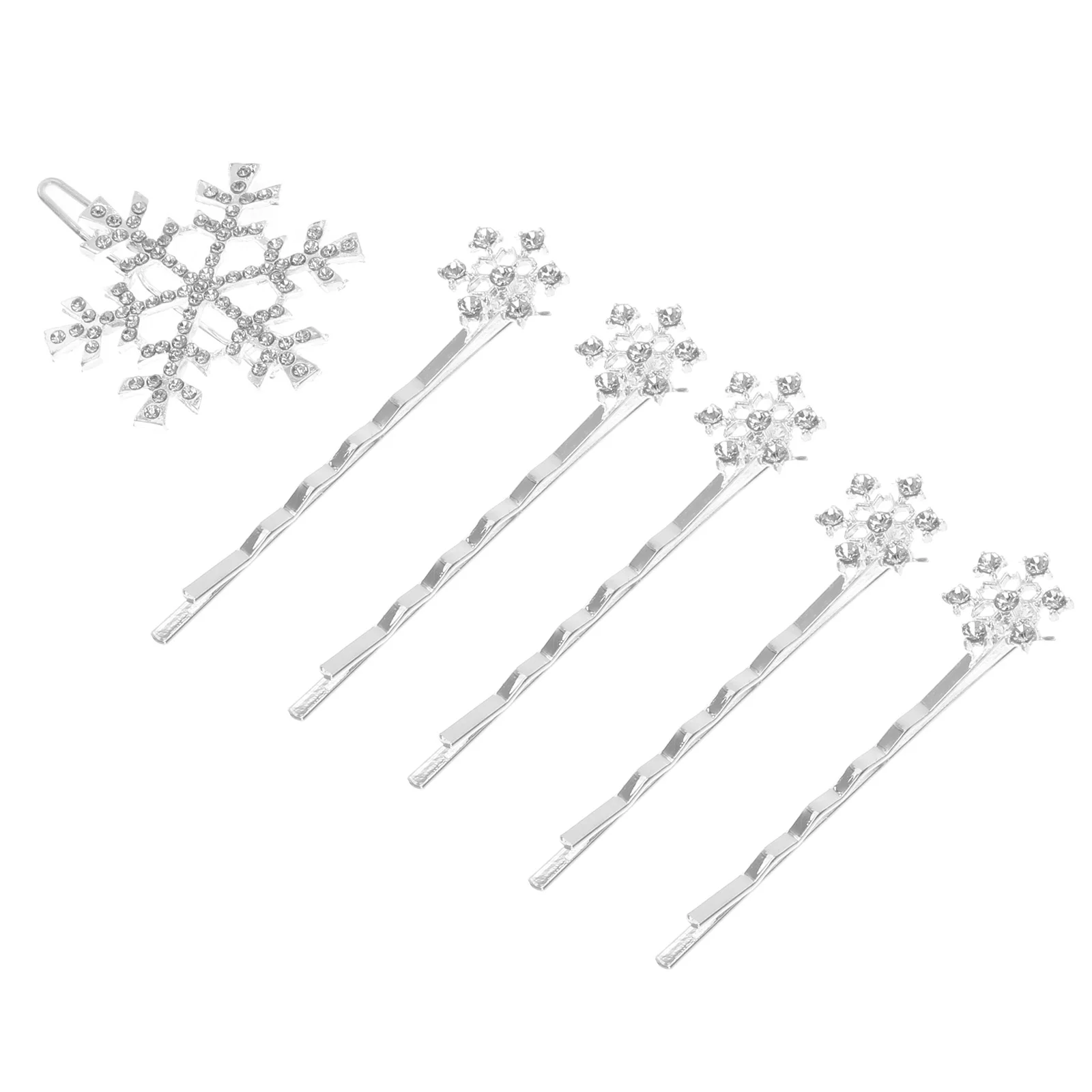 

6 Pcs Infant Hair Clips Bobby Pin Barrettes Alloy Hairpins Simple Snowflake Bridal Wedding Comb