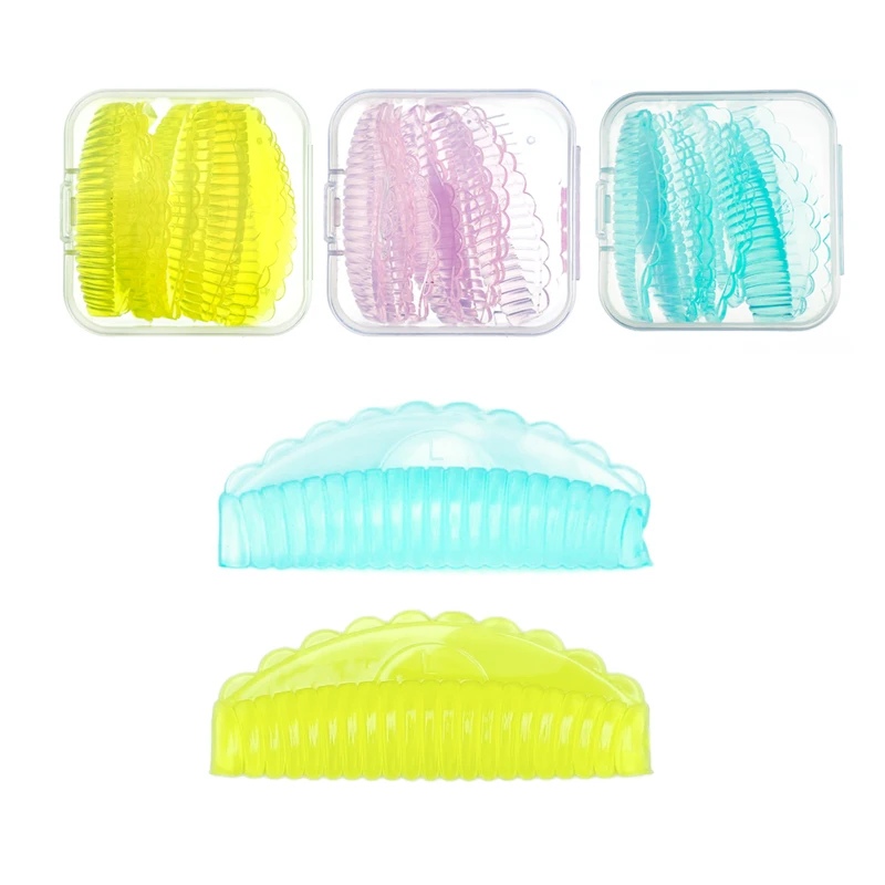 4 Paar Kleurrijke Kant Perm Wimper Siliconen Pads Zelfklevende Pakkingen Met Strepen Professionele Nieuwe Wimper Perm Tools Make-Up