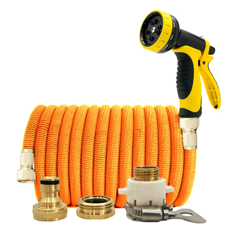 Garden Water Hose High Pressure Expandable Double Metal Connector Pvc Reel Magic Water Pipes for Garden Farm Irrigation Car Wash