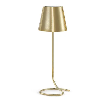

Luxury Rechargeable Desk Lamp, Gloss Gold Plated and Light Emitting Diode Light Source.