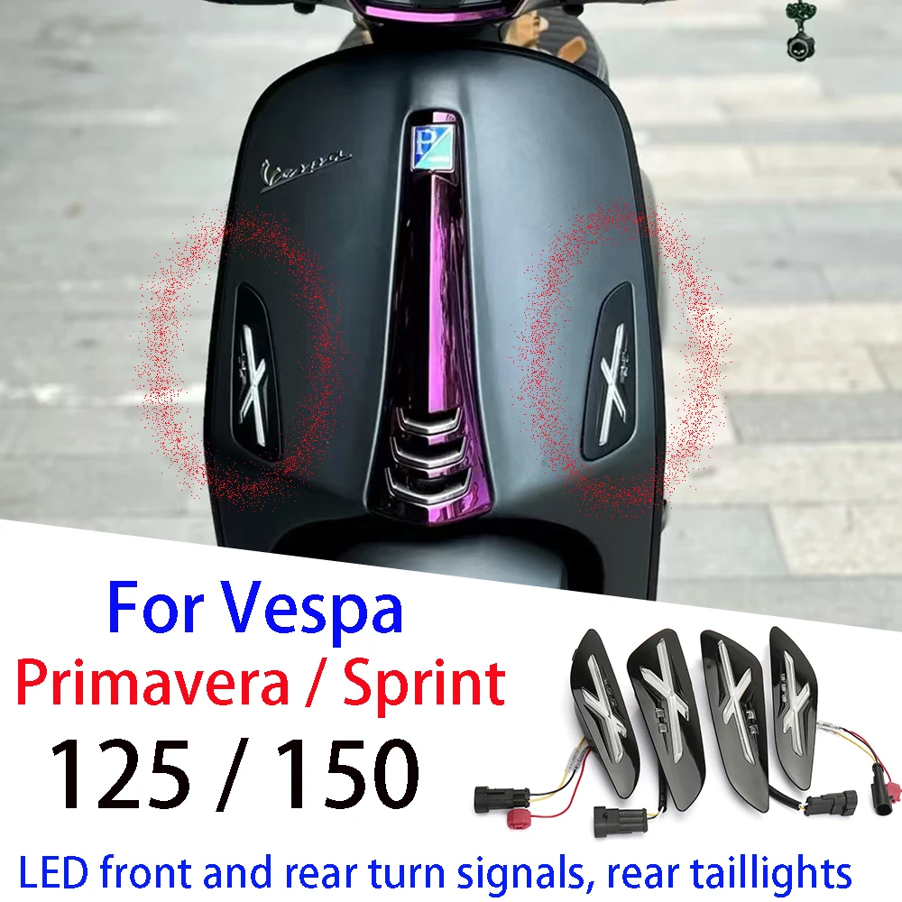 

For Vespa Sprint 125 150 Primavera 150 PRIMAVERA 125 Motorcycle Accessories LED Turn Signal Indicator Light Black/Chrome Flasher