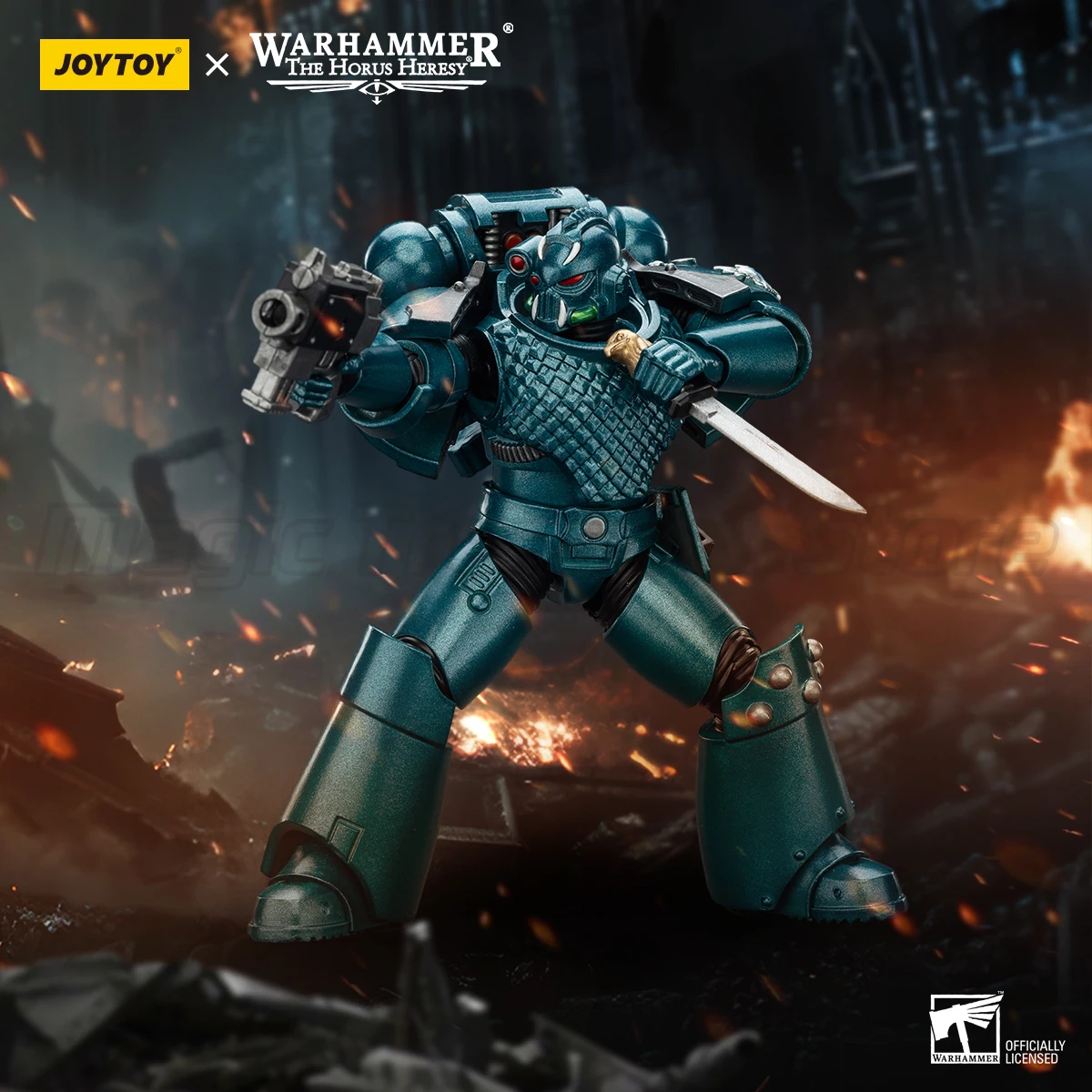 

【MT】Доставка в течение 24 часов JOYTOY 1/18 Фигурка Warhammer 40K Alpha Legion Headhunter с комбинированным бластером Banestrike и модулем Power Mod