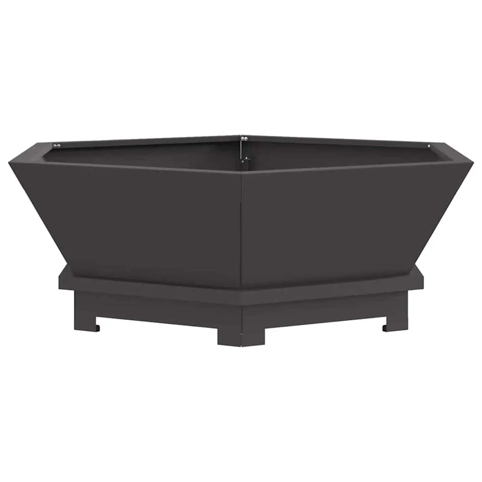 vidaXL Brasero d'extérieur en acier patiné noir 75x75x28 cm pour jardin, patio, cour, soirées barbecue