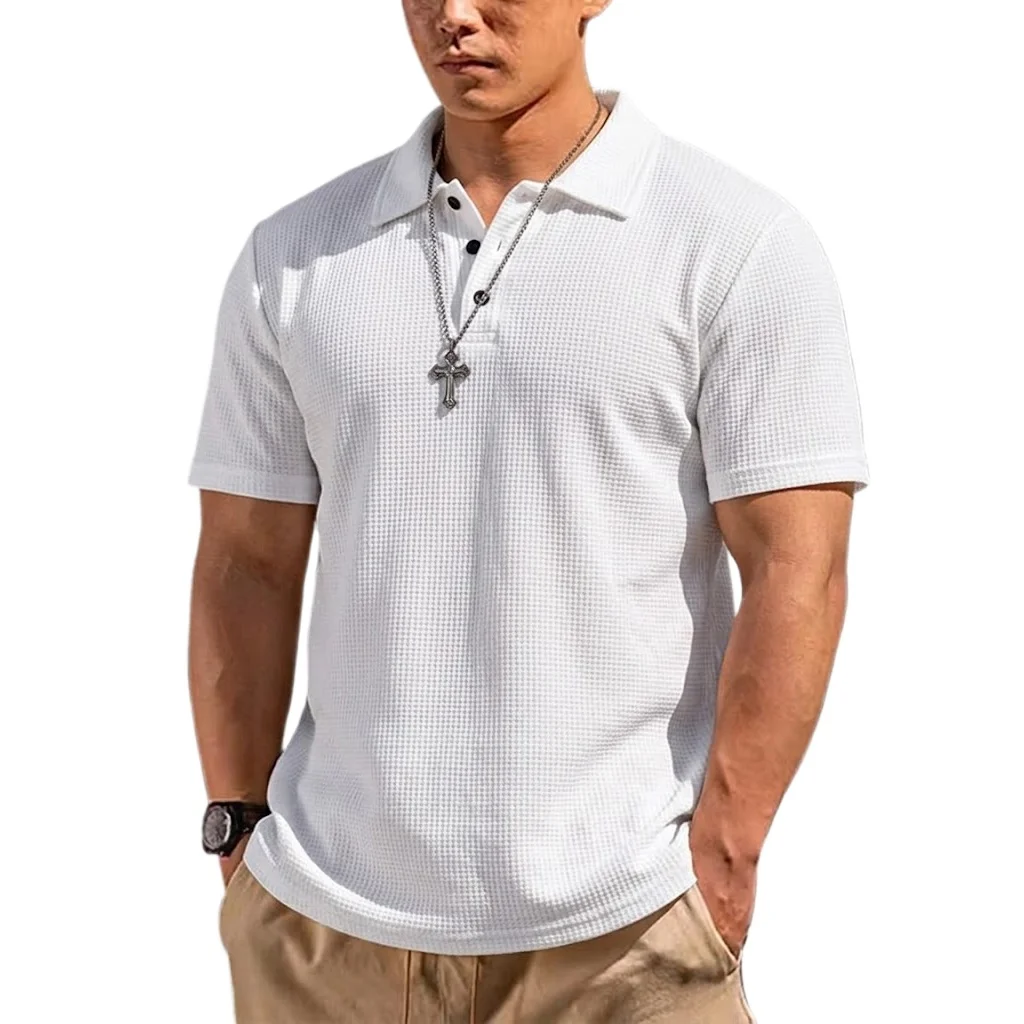 Summer Mens Short Sleeve Polo Shirts Lapel Solid T-shirts for Men Lightweight Gym Man Quick Dry Shirts for Men Luxury Menswear
