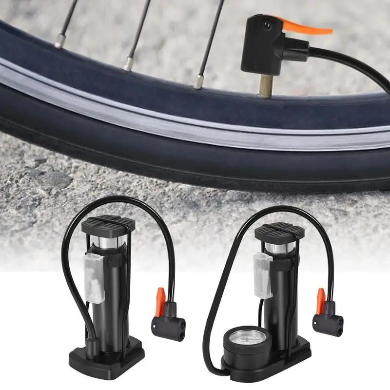 Bicycle Pumps For Tires Bicycle Tires Foot Air Pump Floor Aluminum Alloy Anti Slip Portable Tire Inflator With Pressure Gauge