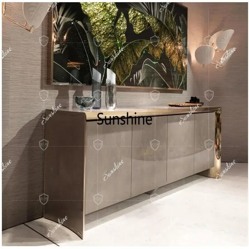 Italian luxury high-end dining side cabinet modern simple light luxury entrance cabinet  FT