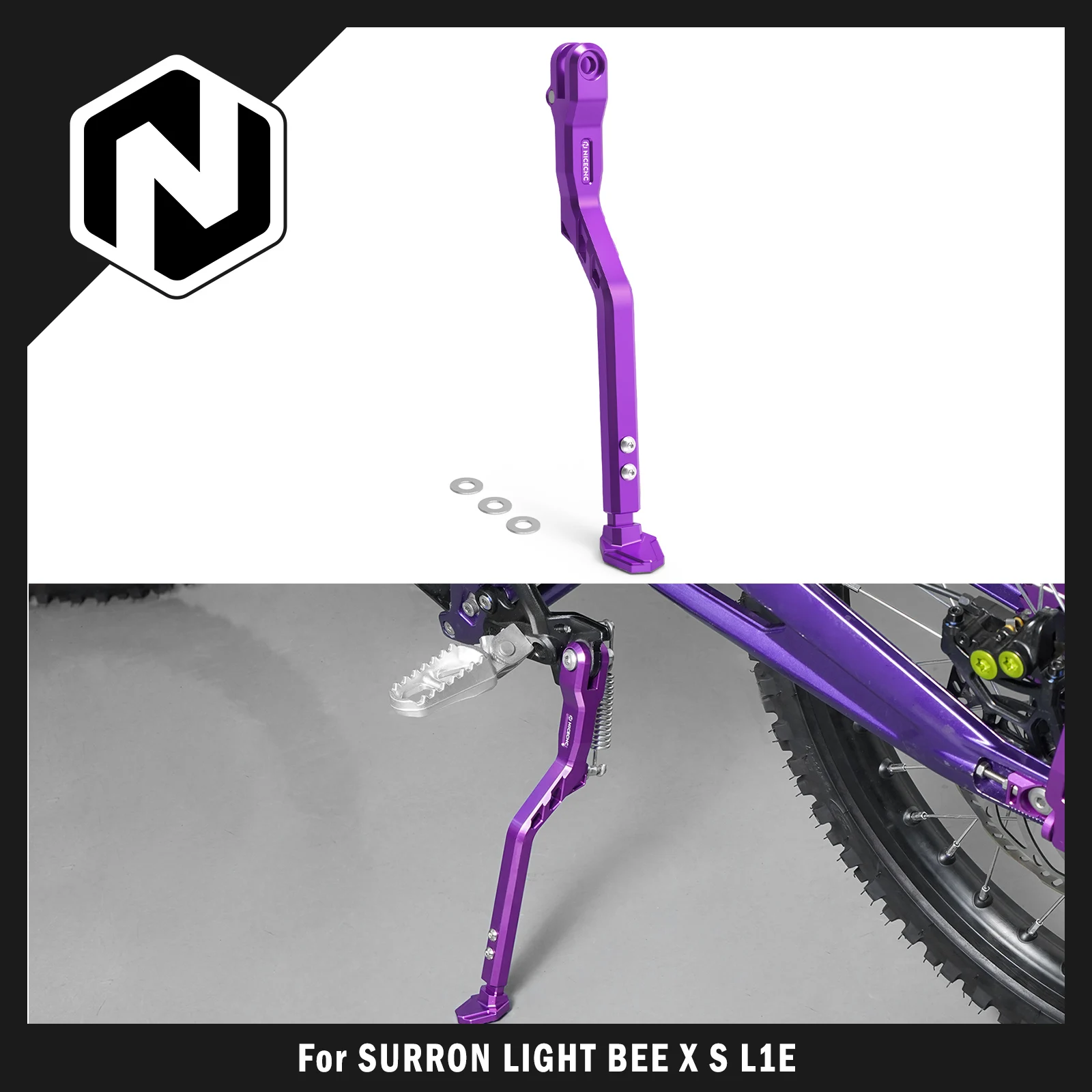 

NICECNC For Surron Light Bee X S L1E For Segway X160 X260 Motorcycle 8-32MM Adjustable Kickstand Side Stand Electric Dirt Bike